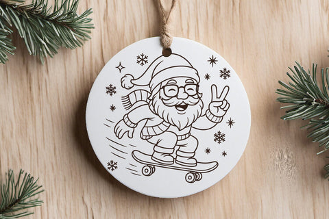 Cool Santa SVG Files | 4 Christmas Line Art Designs for Cricut SVG Tafti Art 