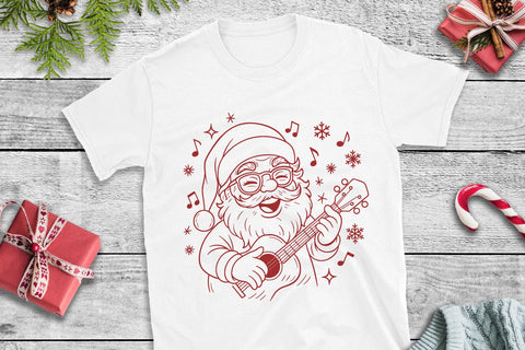 Cool Santa SVG Files | 4 Christmas Line Art Designs for Cricut SVG Tafti Art 