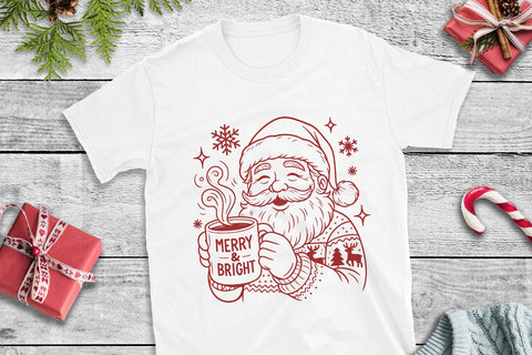 Cool Santa SVG Files | 4 Christmas Line Art Designs for Cricut SVG Tafti Art 