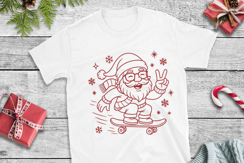 Cool Santa SVG Files | 4 Christmas Line Art Designs for Cricut SVG Tafti Art 