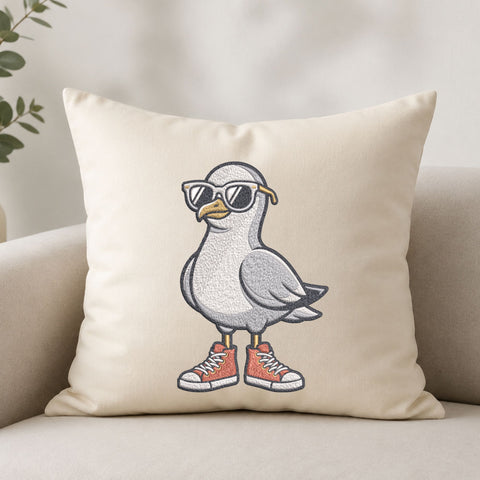 Cool Seagull with Sunglasses Machine Embroidery Design – Funny Beach Bird Embroidery File Embroidery/Applique DESIGNS PatternFeed8 