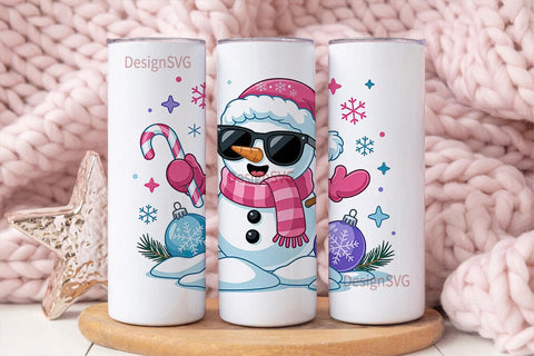 Cool Snowman Christmas 20oz Tumbler Sublimation DesignSVG 