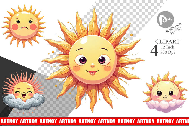 Cool Soul Sun Clipart Sublimation artnoy 
