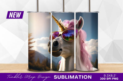 Cool unicorn with sunglasses outdoors tumbler png Sublimation Regulrcrative 