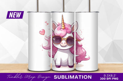 Cool unicorn with sunglasses tumbler png Sublimation Regulrcrative 