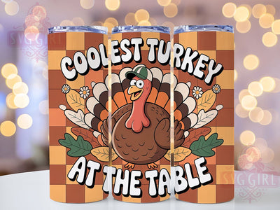 Coolest 3D Turkey Thanksgiving Tumbler, Coolest Turkey Wrap, Funny Thanksgiving Design, 20oz Sublimation Wrap, Autumn Holiday Drinkware, Festive Turkey Tumbler, Thanksgiving Humor Wrap Sublimation SvggirlplusArt 