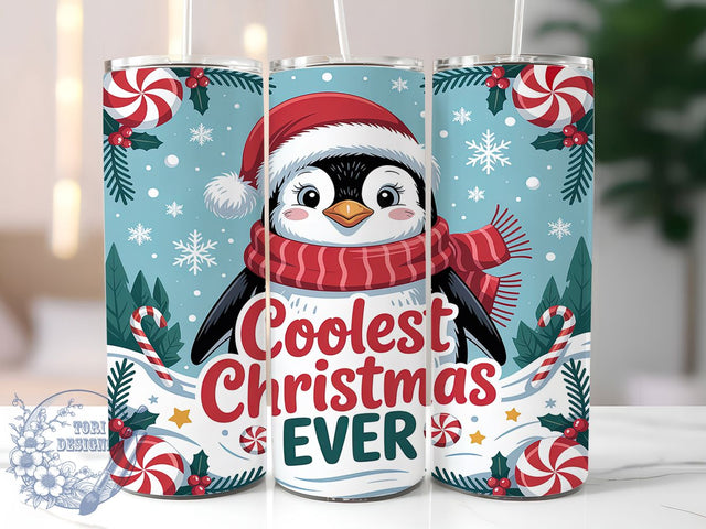Coolest Christmas Penguins Tumbler, Coolest Christmas Ever, Holiday Penguin Design, Festive Penguin Art, Cute Winter Penguins, 20oz Tumbler, Sublimation Design Sublimation ToriDesigns 