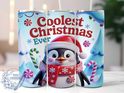 Coolest Christmas Penguins Tumbler, Coolest Christmas Ever, Holiday Penguin Design, Festive Penguin Art, Cute Winter Penguins, 20oz Tumbler, Sublimation Design Sublimation ToriDesigns 