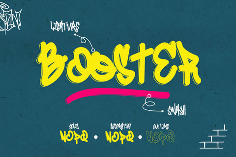 Coolest Hustle - Decorative Monoline Graffiti Font Font Mozzatype 