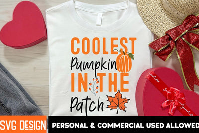 Coolest Pumpkin in the Patch SVG Design, Coolest Pumpkin in the Patch Sublimation PNG SVG BlackCatsMedia 