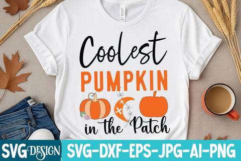 Coolest Pumpkin in the Patch SVG Design,Coolest Pumpkin in the Patch PNG,Halloween SVG Quotes,Halloween PNG, Halloween SVG SVG BlackCatsMedia 