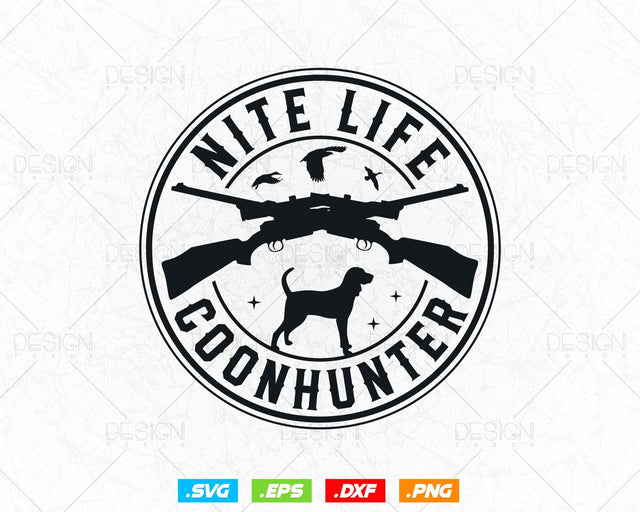 Coon Hunter Who Love Night Time Coon Hunting Svg Png, Coonhound Svg, Hunting Gifts for Men, Svg Files for Cricut, Instant Download SVG DesignDestine 