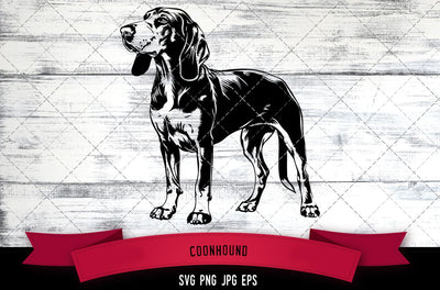 Coonhound SVG, Dog SVG, Logo - Digital Download with Commercial License for Cricut, Silhouette, Scan N Cut Crafting SVG Loveleen Kaur 