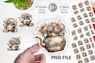 Copper Kettle Sticker Sublimation artnoy 