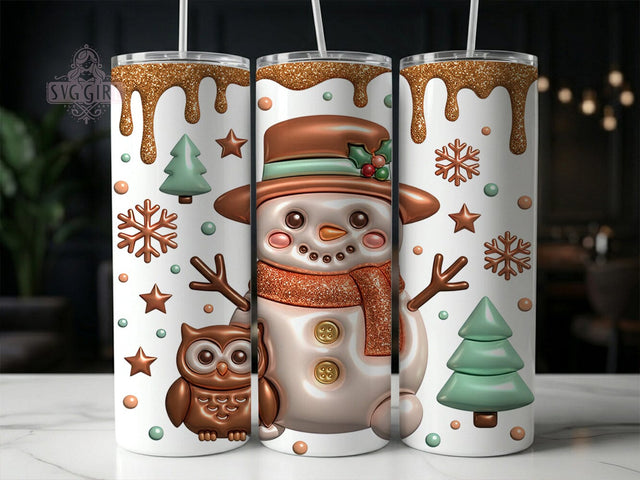 Copper Mint Snowman 20oz Tumbler, Copper Mint Snowman, Mint Snowman, Copper Snowman, Snowman Tumbler, Copper Mint Tumbler, 20oz Tumbler Wrap, Winter Snowman PNG Sublimation SvggirlplusArt 