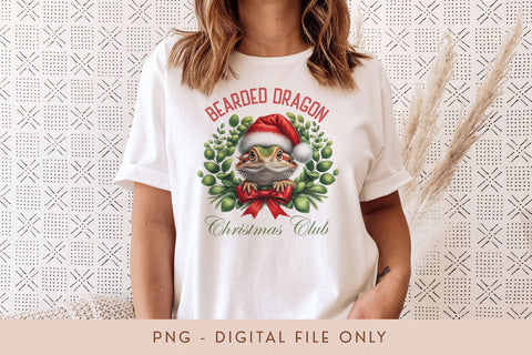 Coquette Aesthetic Bearded Dragon Christmas Club PNG Sublimation BijouBay 