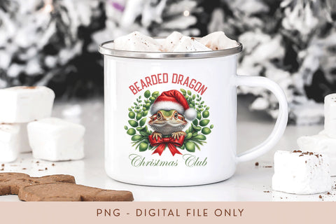 Coquette Aesthetic Bearded Dragon Christmas Club PNG Sublimation BijouBay 