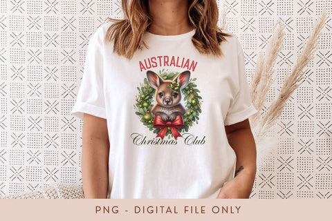 Coquette Australian Christmas Club Baby Kangaroo PNG Sublimation BijouBay 