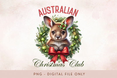 Coquette Australian Christmas Club Baby Kangaroo PNG Sublimation BijouBay 