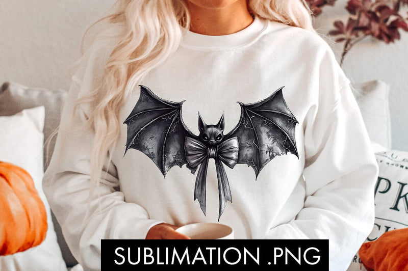 Coquette Bat Bow Halloween PNG Sublimation Sublimation Freeling Design House 