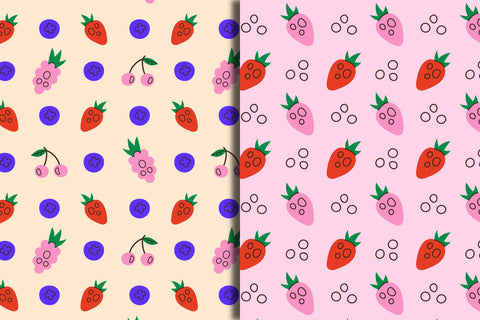 Coquette Berries Seamless Patterns & Digital Papers Digital Pattern Rin Green 