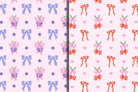 Coquette Berries Seamless Patterns & Digital Papers Digital Pattern Rin Green 