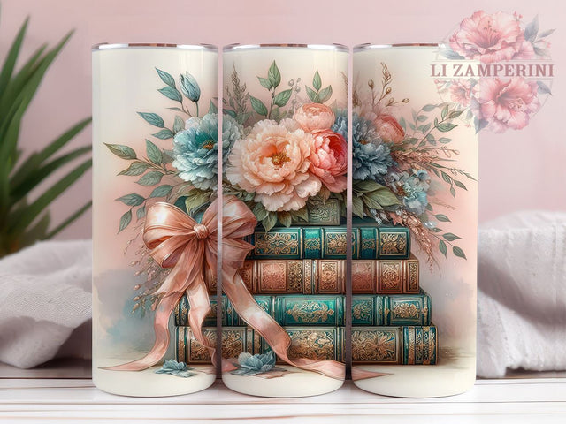 Coquette Book Lover 20oz Tumbler Wrap, Coquette Style Drinkware, Literary Gift, 20oz Sublimation Design, Reading Mug Wrap, Cute Book Tumbler, Gift for Bookworms Sublimation Li Zamperini 
