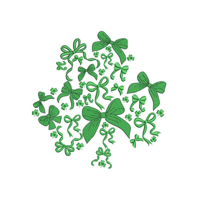 Coquette Bow and Ribbon Embroidery Design, St. Patricks Day Embroidery Design, 4 sizes, Instant Download Embroidery/Applique DESIGNS Nino Nadaraia 