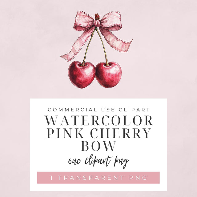 Coquette Bow Cherry Aesthetic PNG Pink Bow Ribbon SVG Elise Cellucci 