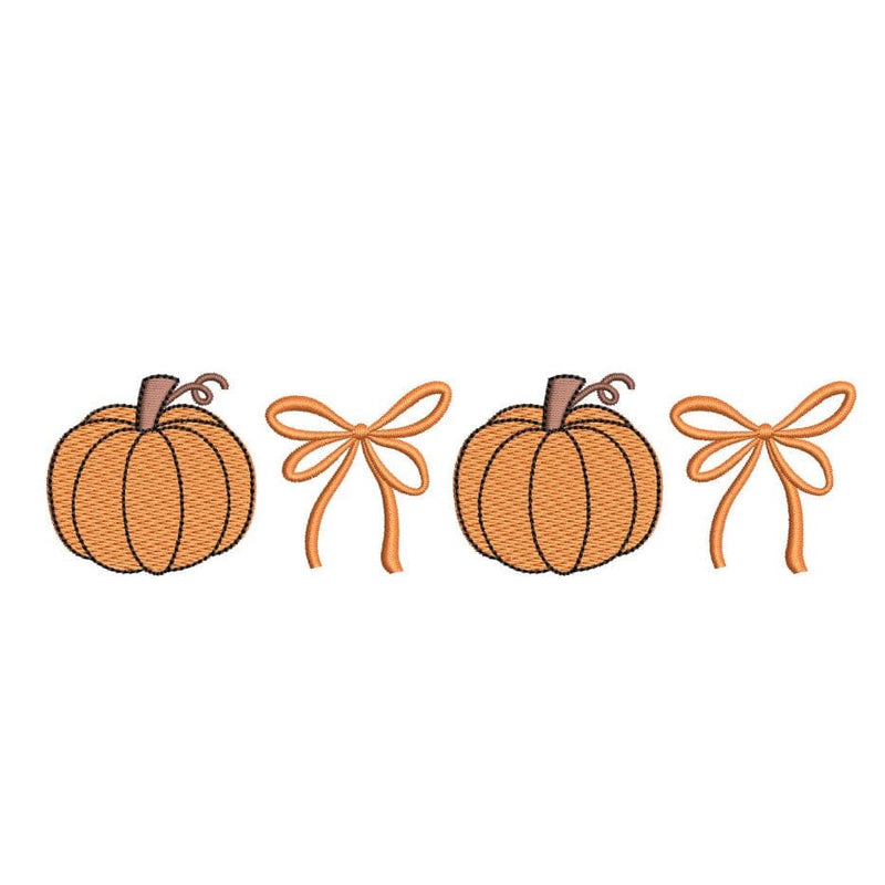 Coquette Bow Embroidery Design Pumpkin Fall Machine Embroidery File 3 Sizes Embroidery/Applique DESIGNS Nino Nadaraia 
