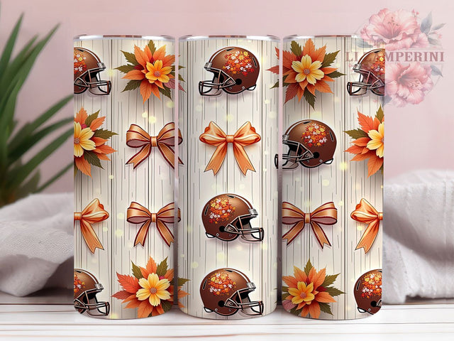 Coquette Bow Football Tumbler, Bow Football Tumbler, 20oz Seamless Wrap, Football Aesthetic Tumbler, Girly Football Tumbler, Game Day Bow Tumbler, Sports Fan Gift Sublimation Li Zamperini 