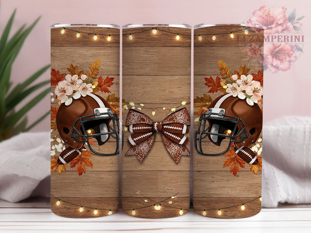 Coquette Bow Football Tumbler, Bow Football Tumbler, 20oz Seamless Wrap, Football Aesthetic Tumbler, Girly Football Tumbler, Game Day Bow Tumbler, Sports Fan Gift Sublimation Li Zamperini 