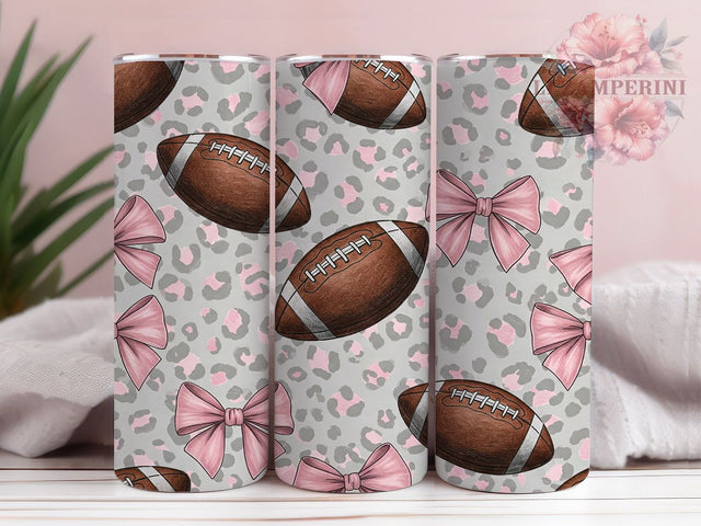 Coquette Bow Football Tumbler Wrap, American Football Tumbler, 20oz Sublimation Wrap, Bow Football Tumbler, Game Day Aesthetic, Girly Football Gift, Seamless Sports Wrap Sublimation Li Zamperini 