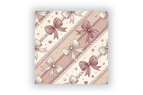 Coquette Bow Gingham Digital Paper, Seamless Watercolor Pattern Bundle, Printable Scrapbook Paper, Pink Ribbon Feminine Design Collection Digital Pattern FloridPrintables 