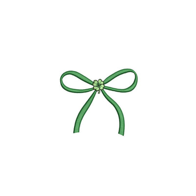 Coquette Bow Lucky Shamrock Embroidery Design, Ribbon St. Patricks Day Embroidery Design, 3 sizes, Instant Download Embroidery/Applique DESIGNS Nino Nadaraia 