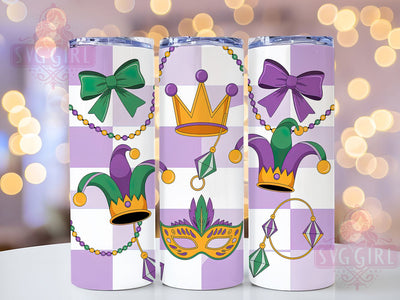 Coquette Bow Mardi Gras Tumbler, Carnival Bow Wrap, Festive Party Cup, 20oz Sublimation Wrap, New Orleans Celebration Tumbler, Cute Bow Design Cup, Mardi Gras Coquette Theme Wrap Sublimation SvggirlplusArt 