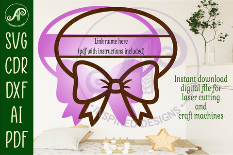 Coquette bow name wall sign SVG APInspireddesigns 