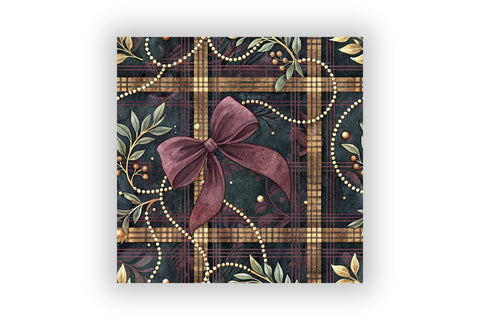 Coquette Bow Plaid Digital Paper Pack, Seamless Watercolor Pattern Bundle, Printable Scrapbook Paper, Pink Ribbon Tartan Design Collection Digital Pattern FloridPrintables 