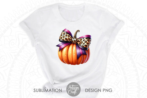 Coquette Bow PNG, Pumpkin PNG Designs, leopard print Sublimation Artisan Craft SVG 