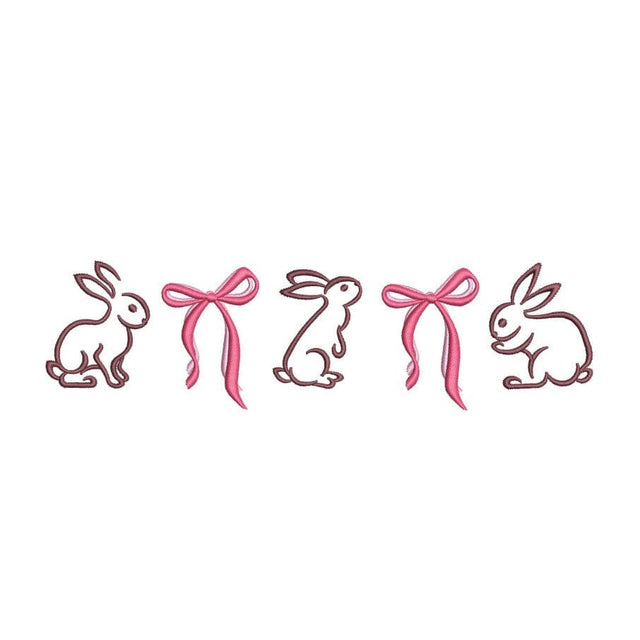 Coquette Bow Ribbon Easter Bunny Embroidery Design, 4 sizes, Instant Download Embroidery/Applique DESIGNS Nino Nadaraia 