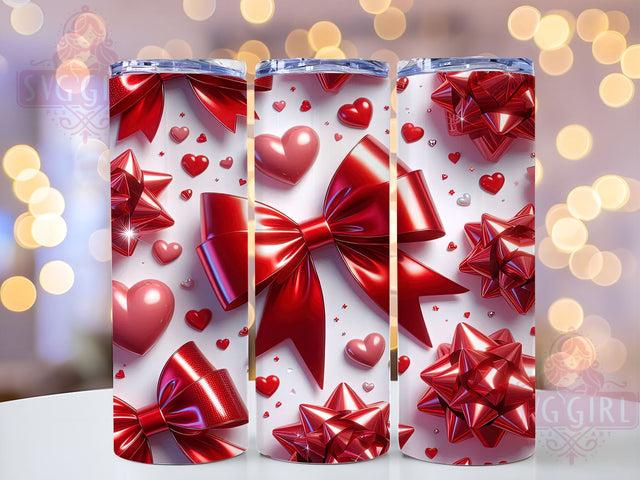 Coquette Bow Valentine's Tumbler, Coquette Bow, Heart Tumbler, Libbey Glass Tumbler, 20oz Tumbler Wrap, Cute Gift, Valentine's Day Decor, Tumbler Sublimation Sublimation SvggirlplusArt 