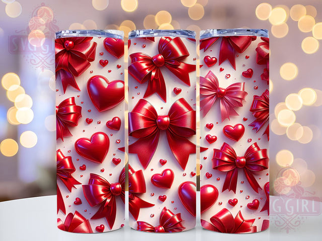 Coquette Bow Valentine's Tumbler, Coquette Bow, Heart Tumbler, Libbey Glass Tumbler, 20oz Tumbler Wrap, Cute Gift, Valentine's Day Decor, Tumbler Sublimation Sublimation SvggirlplusArt 