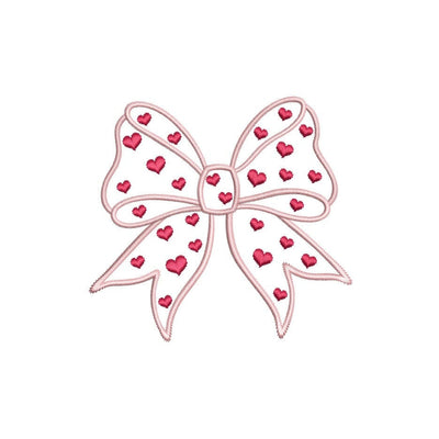 Coquette Bow with Hearts Embroidery Design, St. Valentine Day Embroidery Design, 5 sizes, Instant Download Embroidery/Applique DESIGNS Nino Nadaraia 