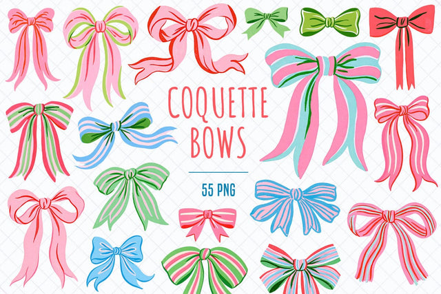 Coquette Bows Clipart – 55 PNG Sublimation TanyaPrintDesign 