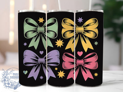 Coquette Bows Mardi Gras Tumbler, Carnival Bow Wrap, Festive Party Cup, 20oz Sublimation Wrap, New Orleans Celebration Tumbler, Colorful Bow Design Cup, Mardi Gras Coquette Theme Wrap Sublimation ToriDesigns 