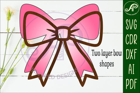 Coquette Bows two layer cut outs - SVG laser cut file SVG APInspireddesigns 