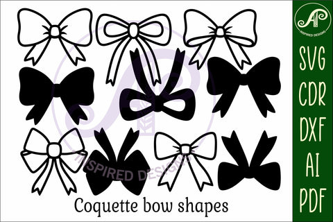 Coquette Bows two layer cut outs - SVG laser cut file SVG APInspireddesigns 