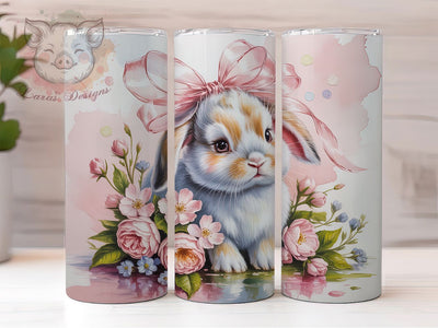Coquette Bunny Bow Aesthetic 20oz Tumbler, Bunny Theme, Bow Design, Girly Aesthetic, Trendy Illustration, 20oz Tumbler Wrap, Sublimation PNG Sublimation Lara' s Designs 