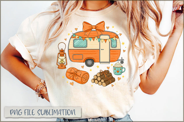 Coquette Camping PNG, Girly Glamping Sublimation Sublimation Shetara Begum 