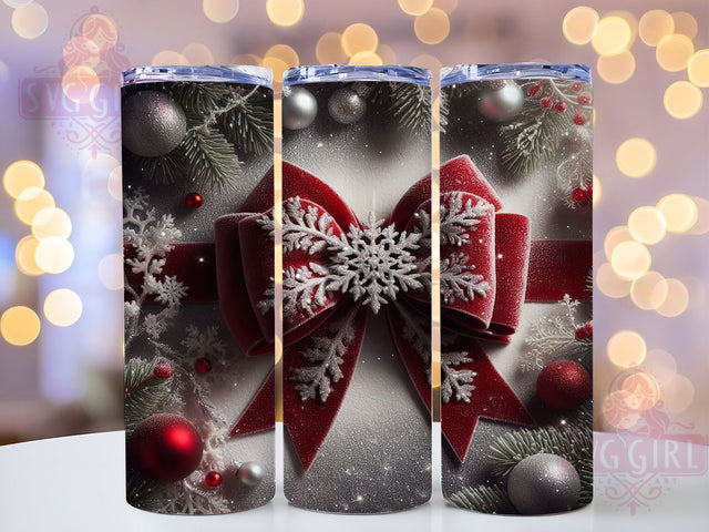 Coquette Christmas Bow Tumbler, Festive Holidays, Coquette Bow Design, Elegant Holiday Art, Cute Festive Graphic, 20oz Tumbler, Sublimation Design Sublimation SvggirlplusArt 
